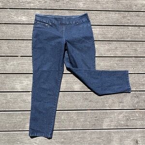 Ruby Rd: Women’s Pull On Stretch Dark Blue Denim Jeans. Size 16.